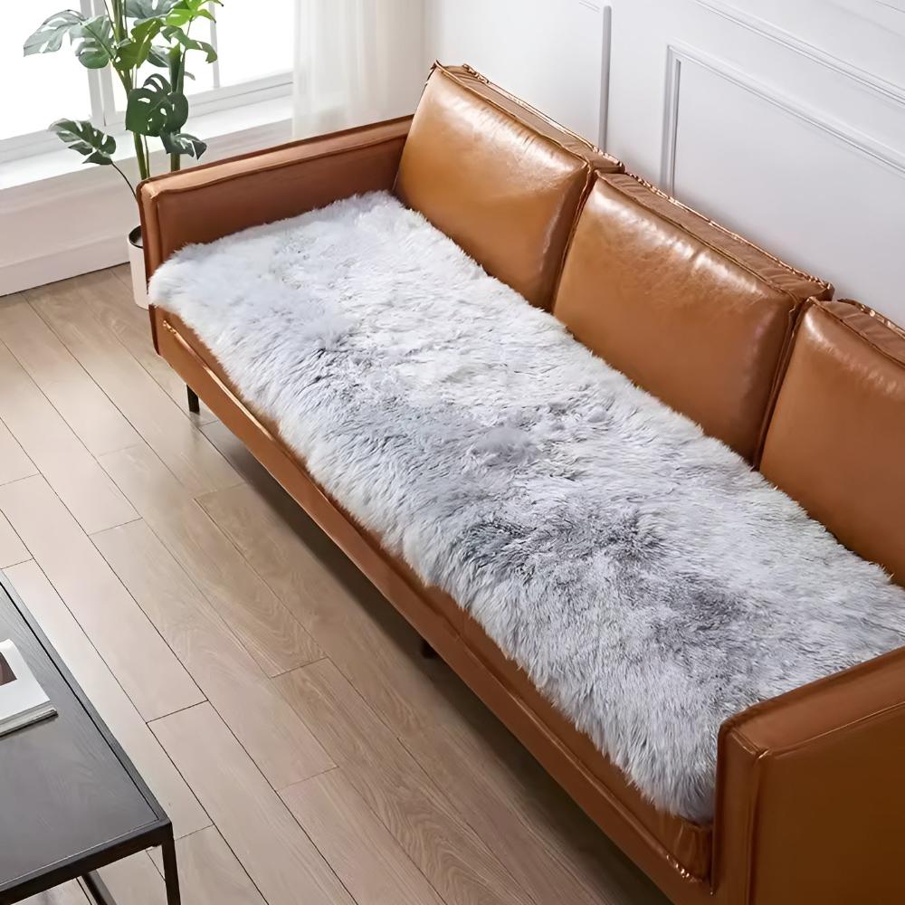 Faux Fur Couch Cover Closeup