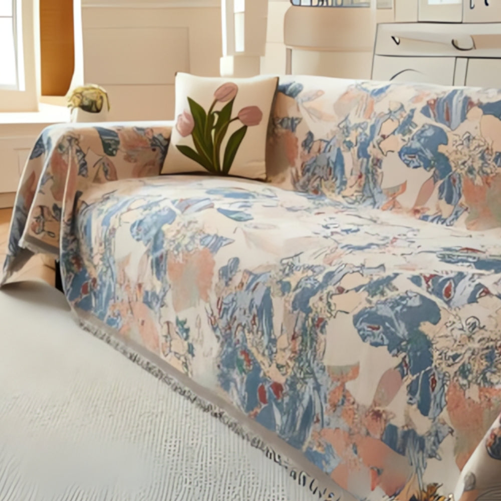 Floral Sofa Cover Closeup