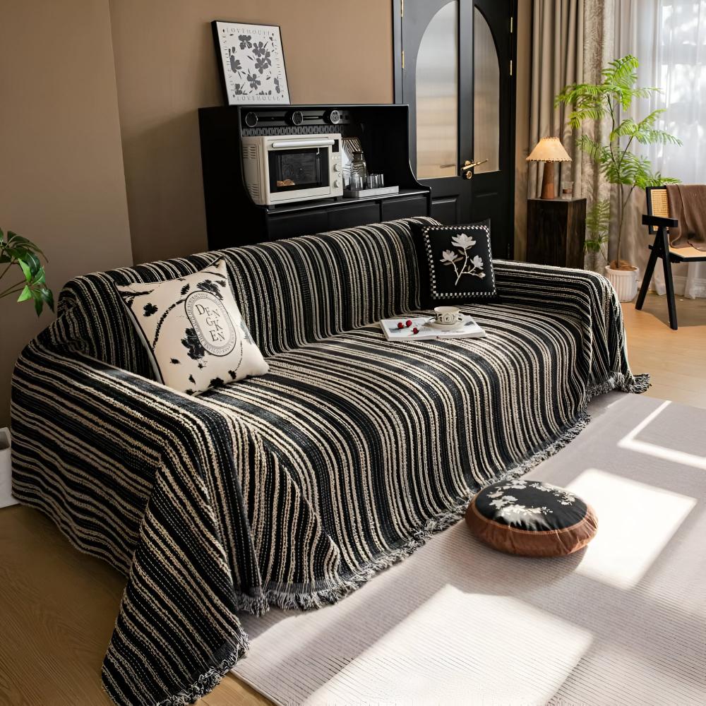 Striped Chenille Sofa Cover
