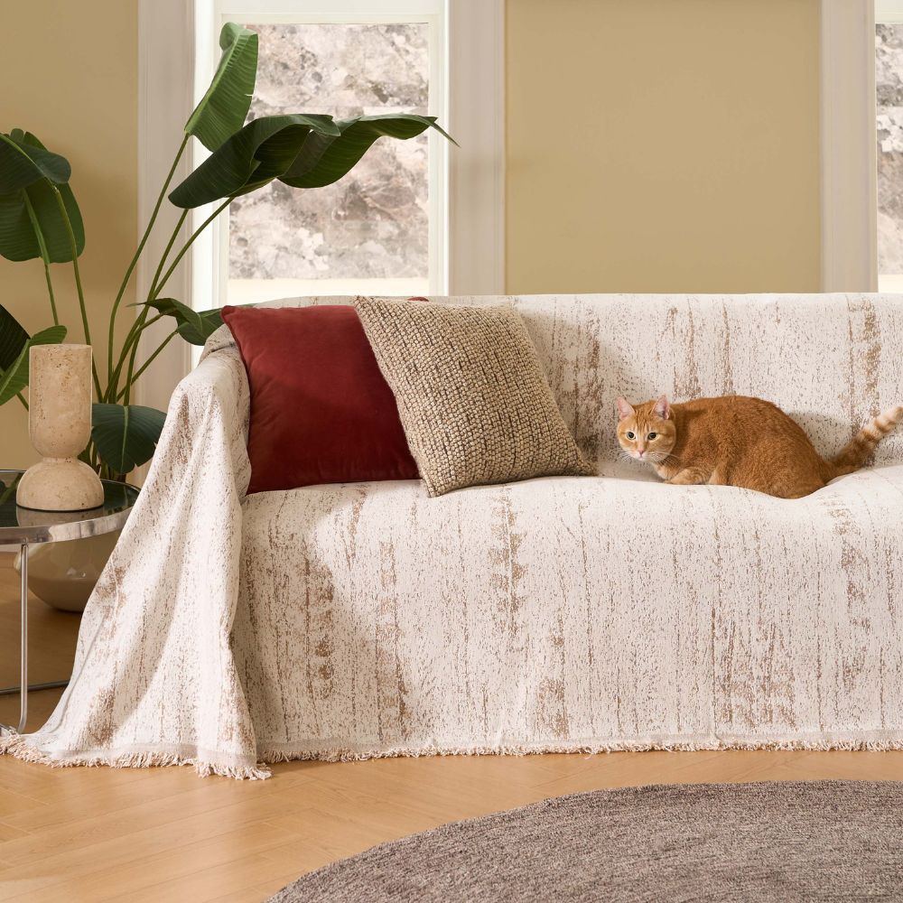 Chenille Sofa Cover Closeup