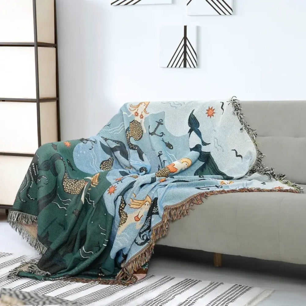 Mermaid Sofa Cover Closeup