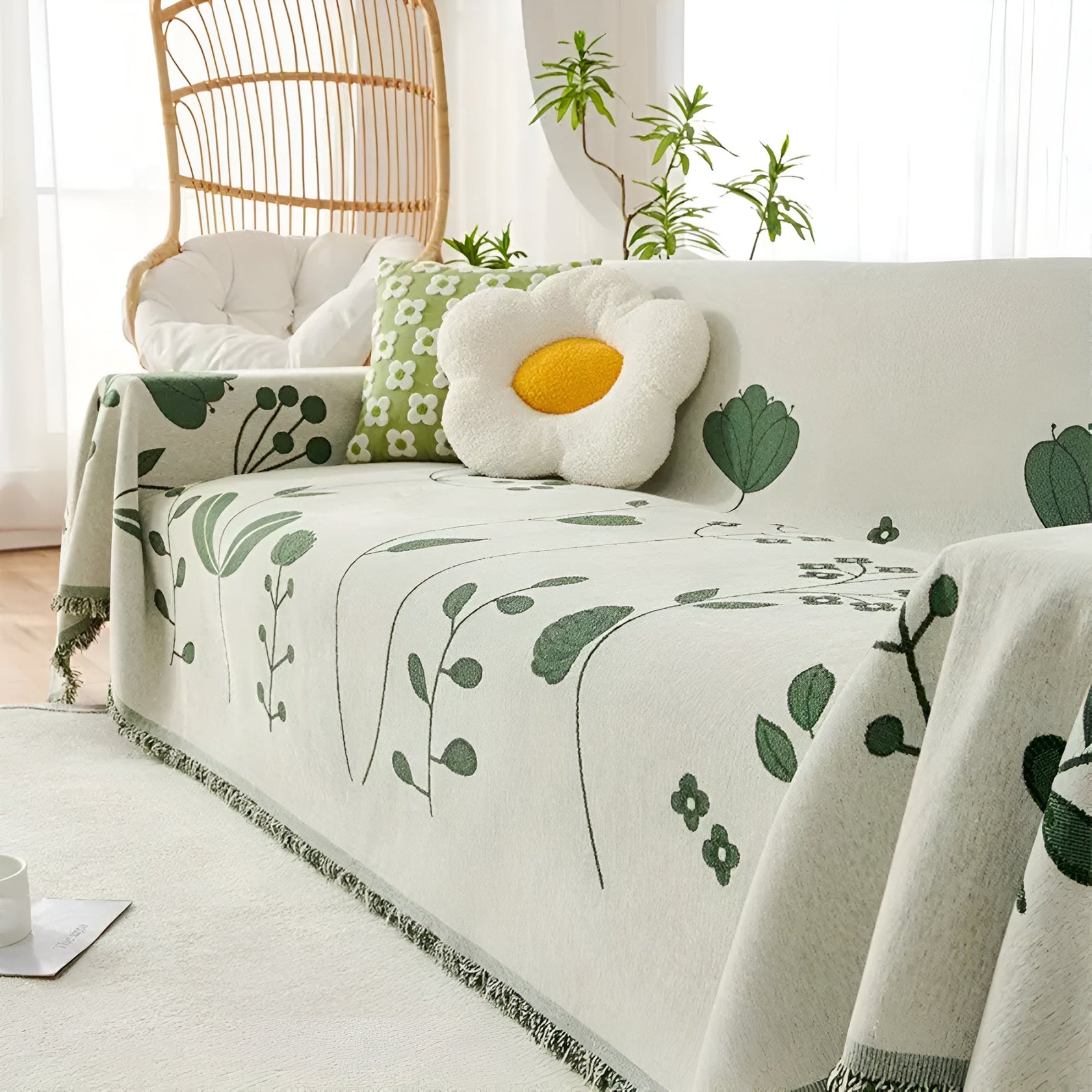 Reversible Floral Sofa Cover