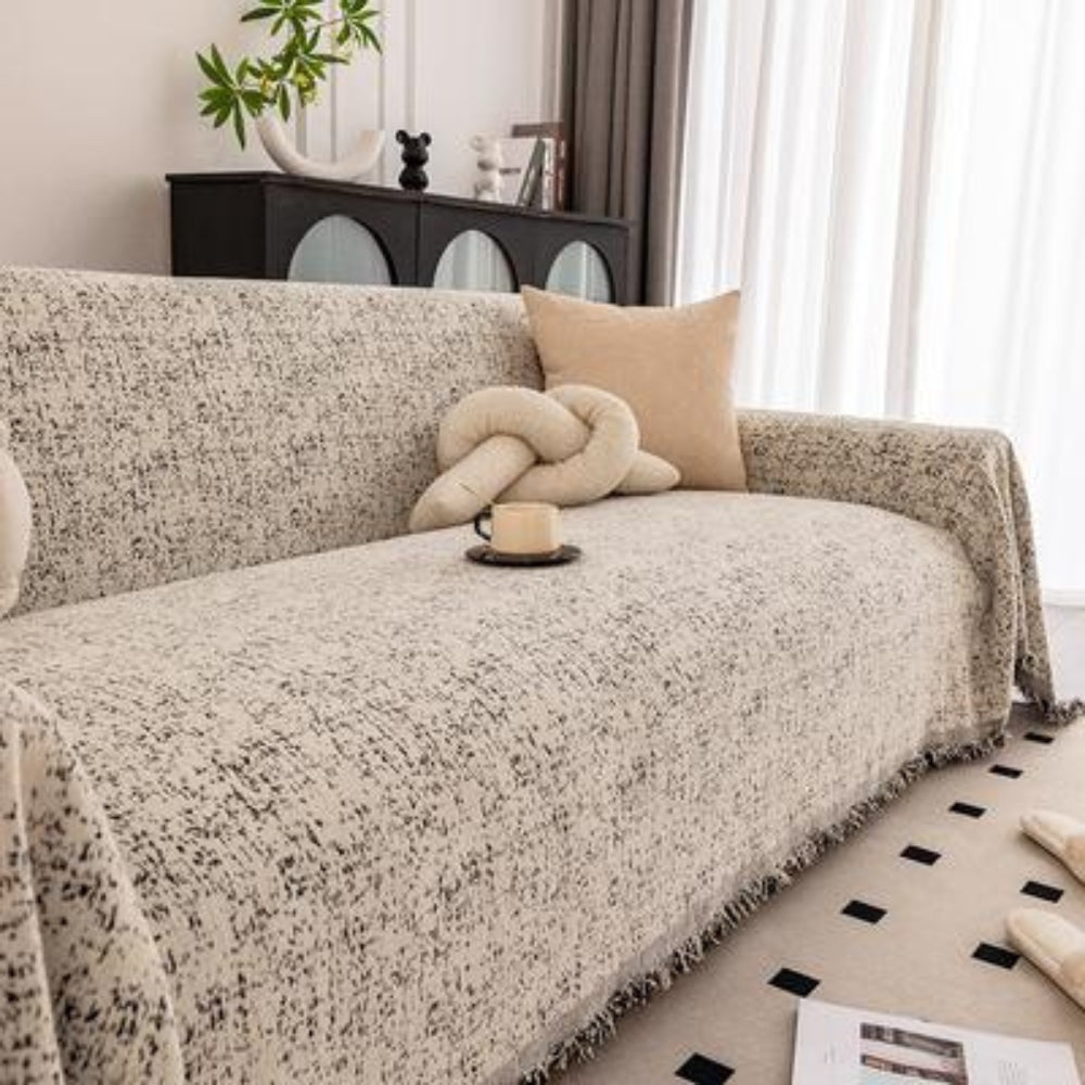 Chenille Sofa Cover Closeup