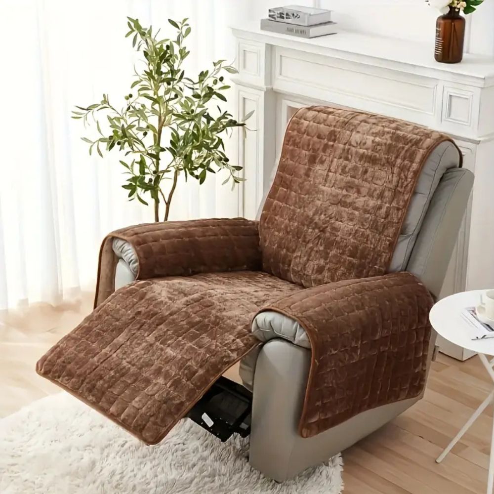 Velvet Grid Microfibre Recliner Cover Closeup