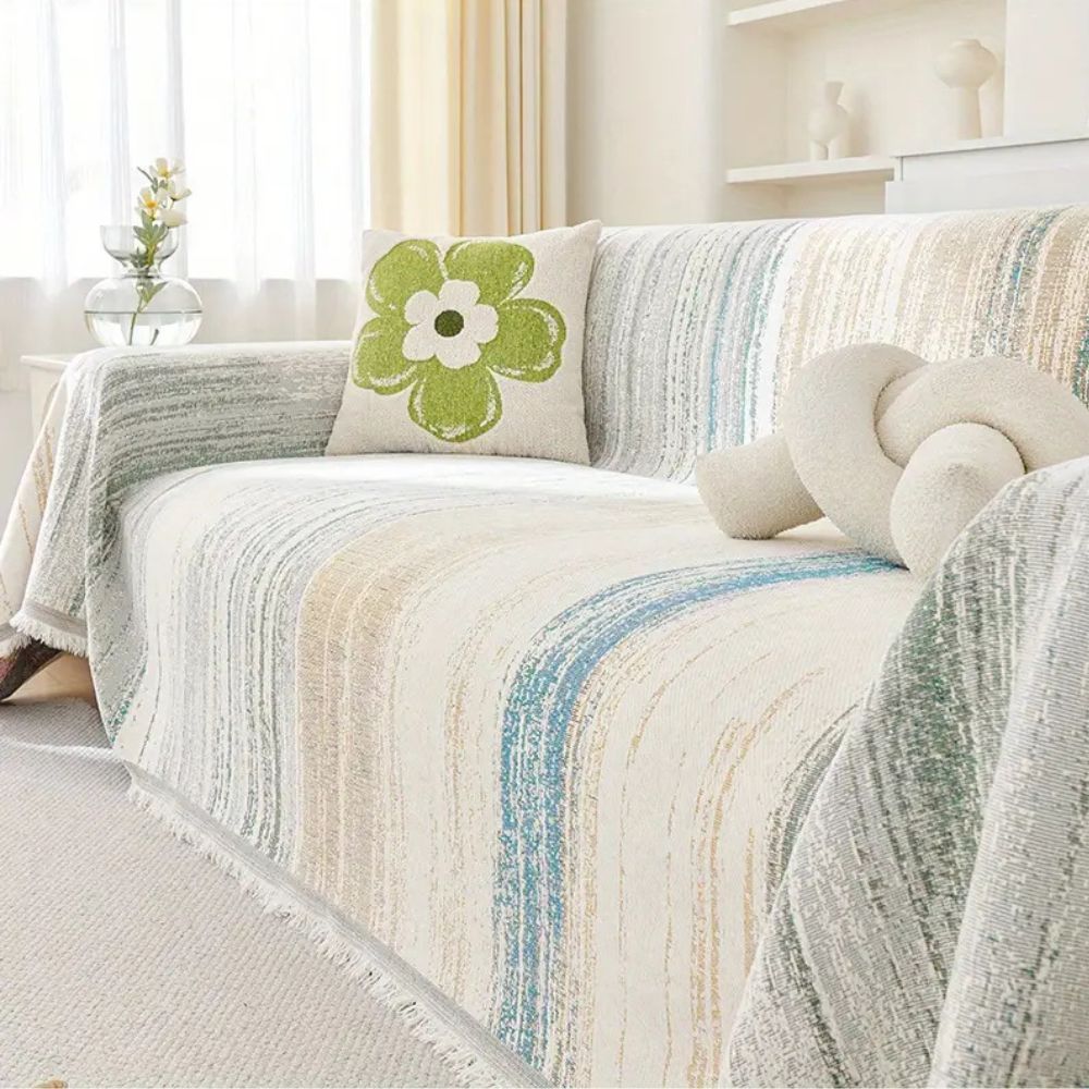 Striped Chenille Sofa Cover