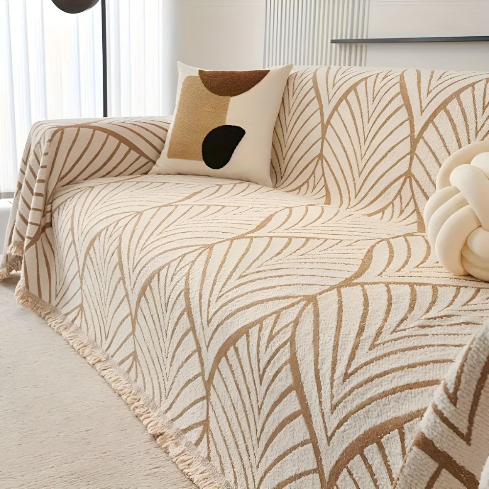 Maple Leaf Sofa Cover Closeup